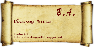 Böcskey Anita névjegykártya