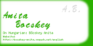 anita bocskey business card